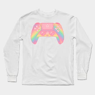 Rainbow Controller Pixel Art Long Sleeve T-Shirt